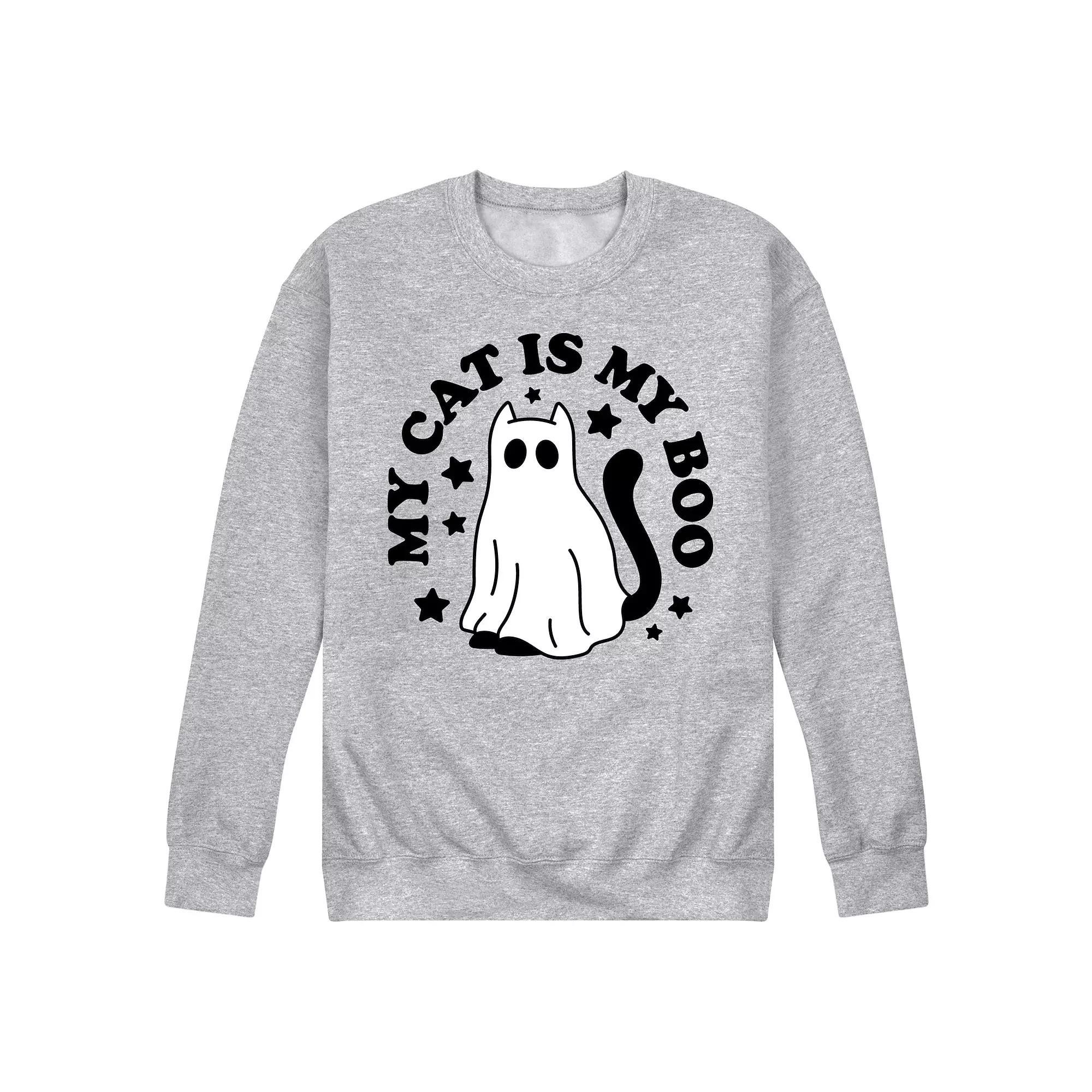 Mens My Cat Is My Boo Fleece Sweatshirt Product Image