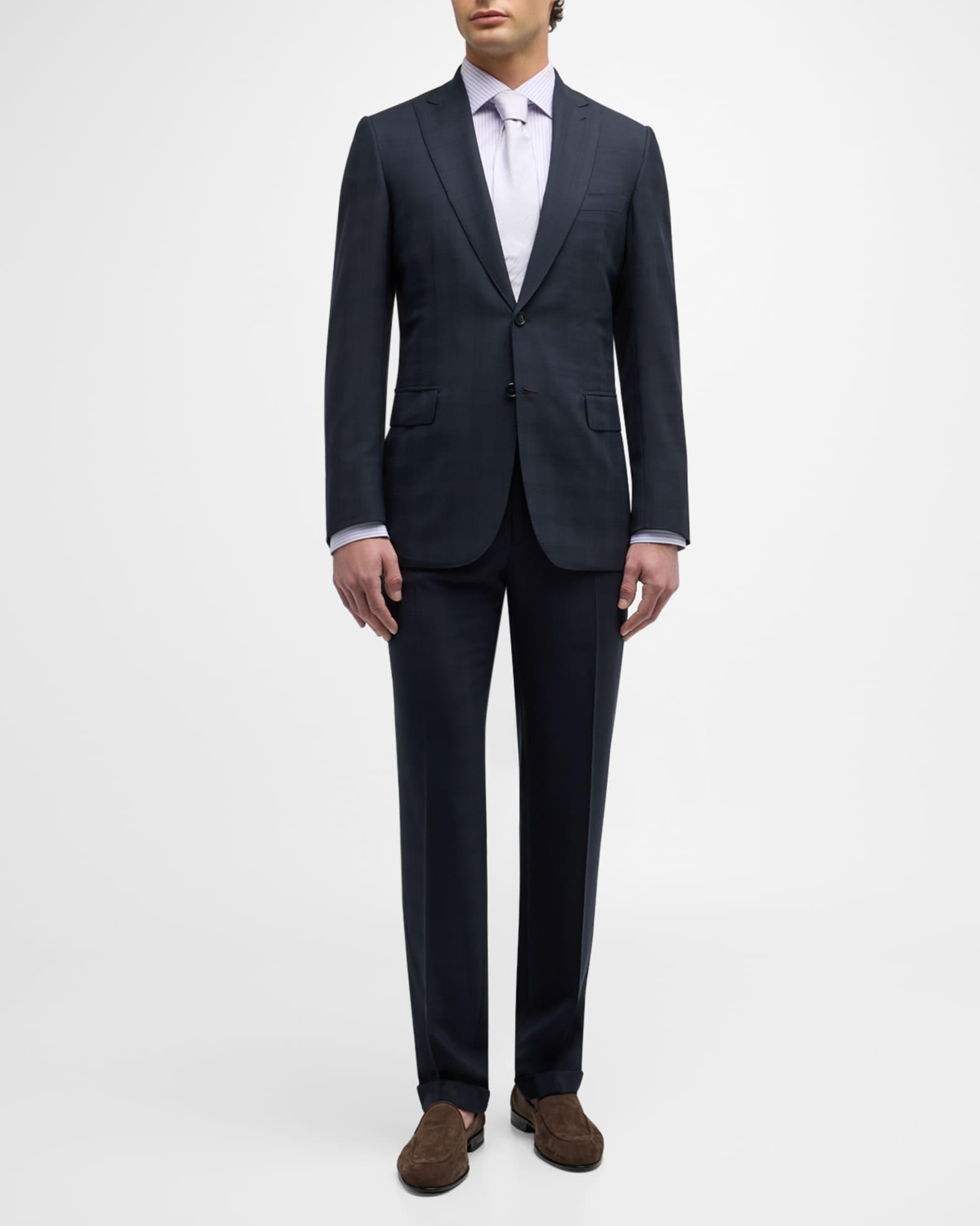 Men's Tonal Plaid Suit Product Image