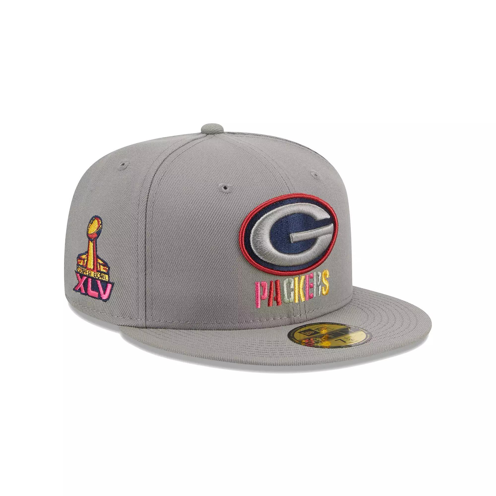 Men's New Era Gray Green Bay Packers Color Pack 59FIFTY Fitted Hat, Size: 7 1/8, Grey Product Image