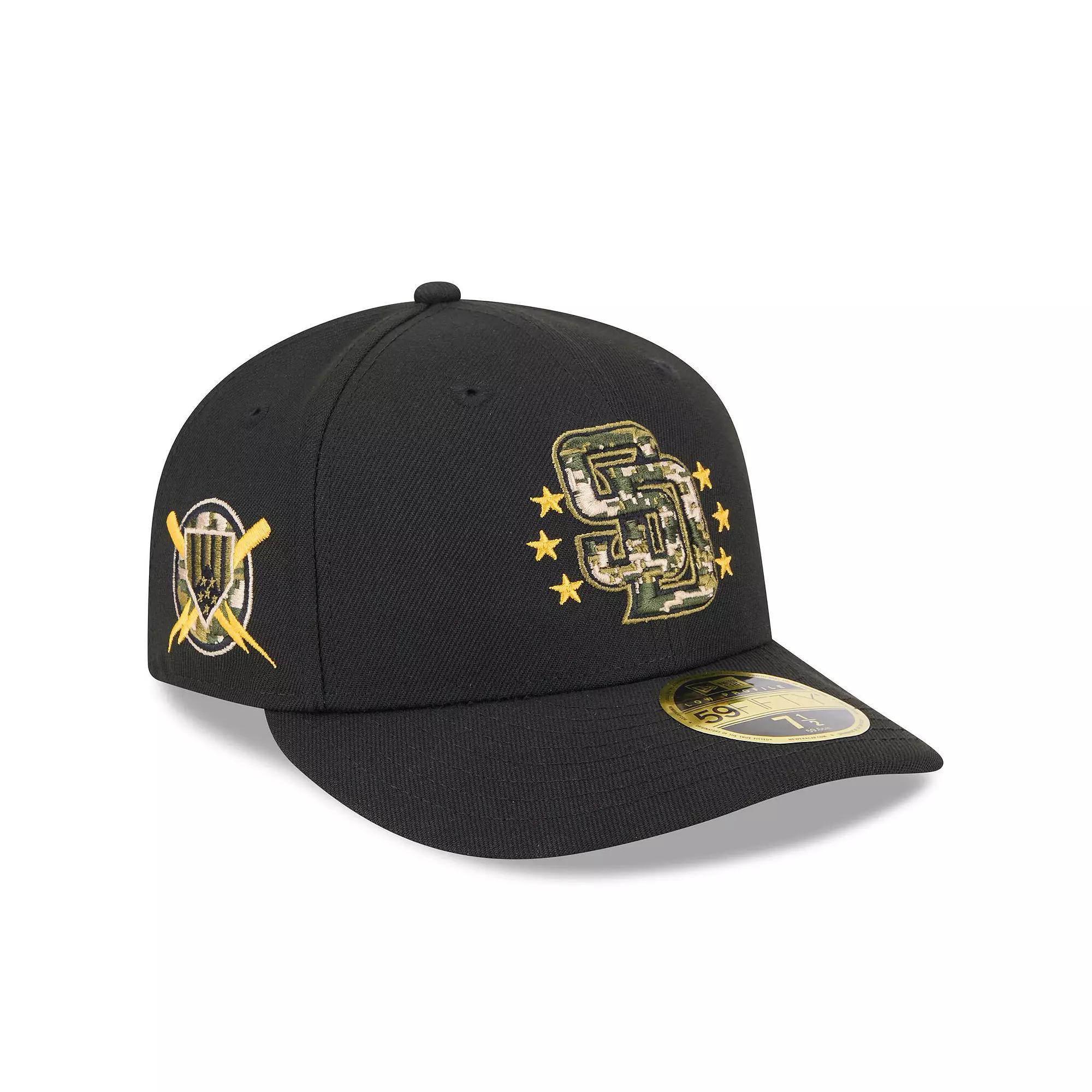 Men's New Era  Black San Diego Padres 2024 Armed Forces Day Low Profile 59FIFTY Fitted Hat, Size: 7 3/4 Product Image