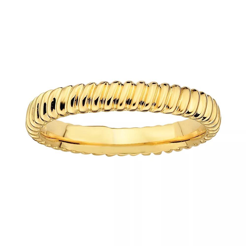 Stacks & Stones 18k Gold Over Silver Ribbed Stack Ring, Women's, Size: 5 Product Image