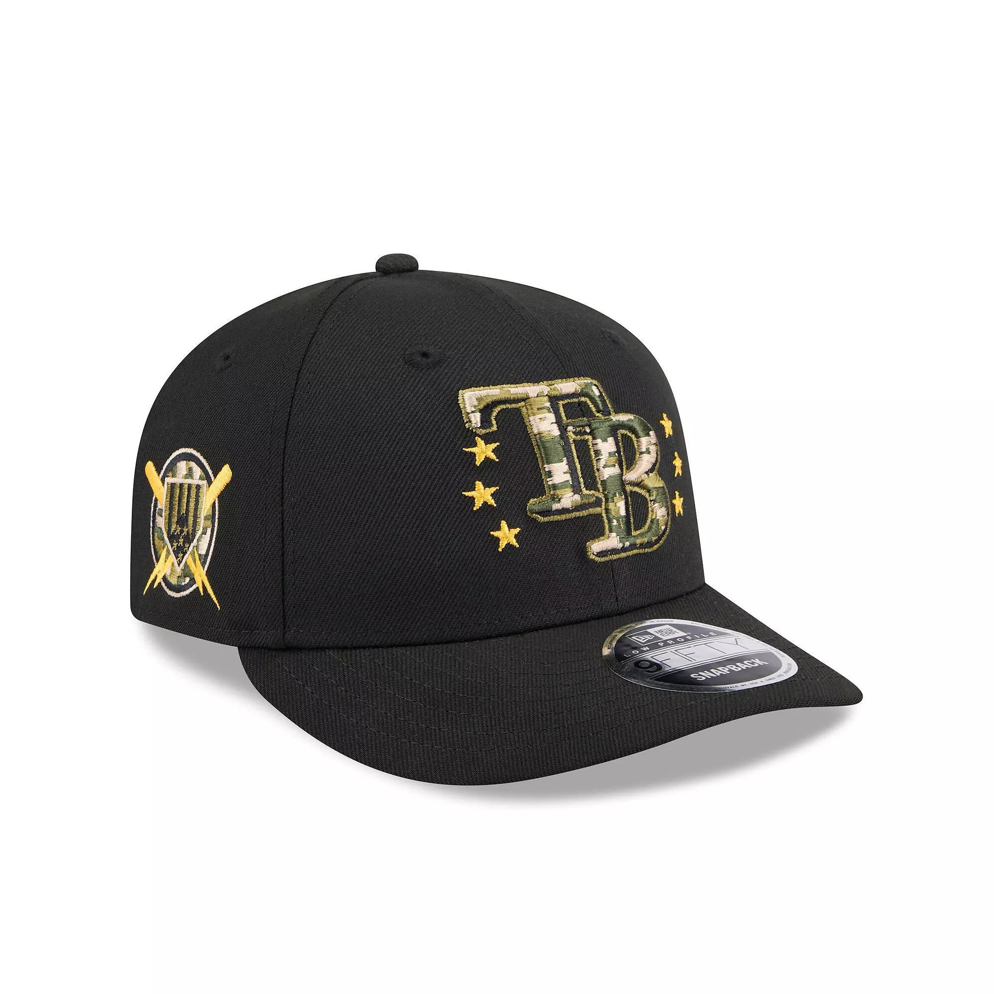 Men's New Era  Black Tampa Bay Rays 2024 Armed Forces Day Low Profile 9FIFTY Snapback Hat Product Image