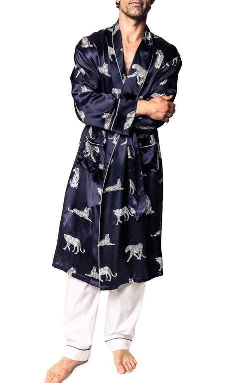 Petite Plume Mens Mulberry Silk Panthere de Nuit Robe Product Image