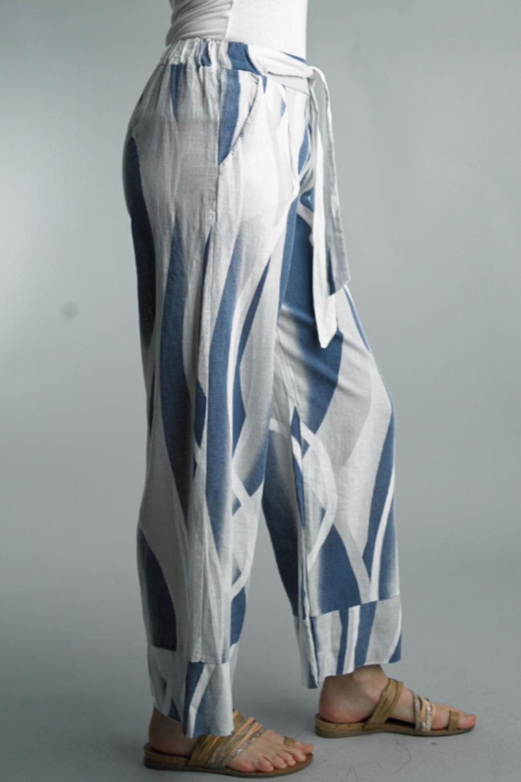 PRINTED LINEN PANTS Female Product Image