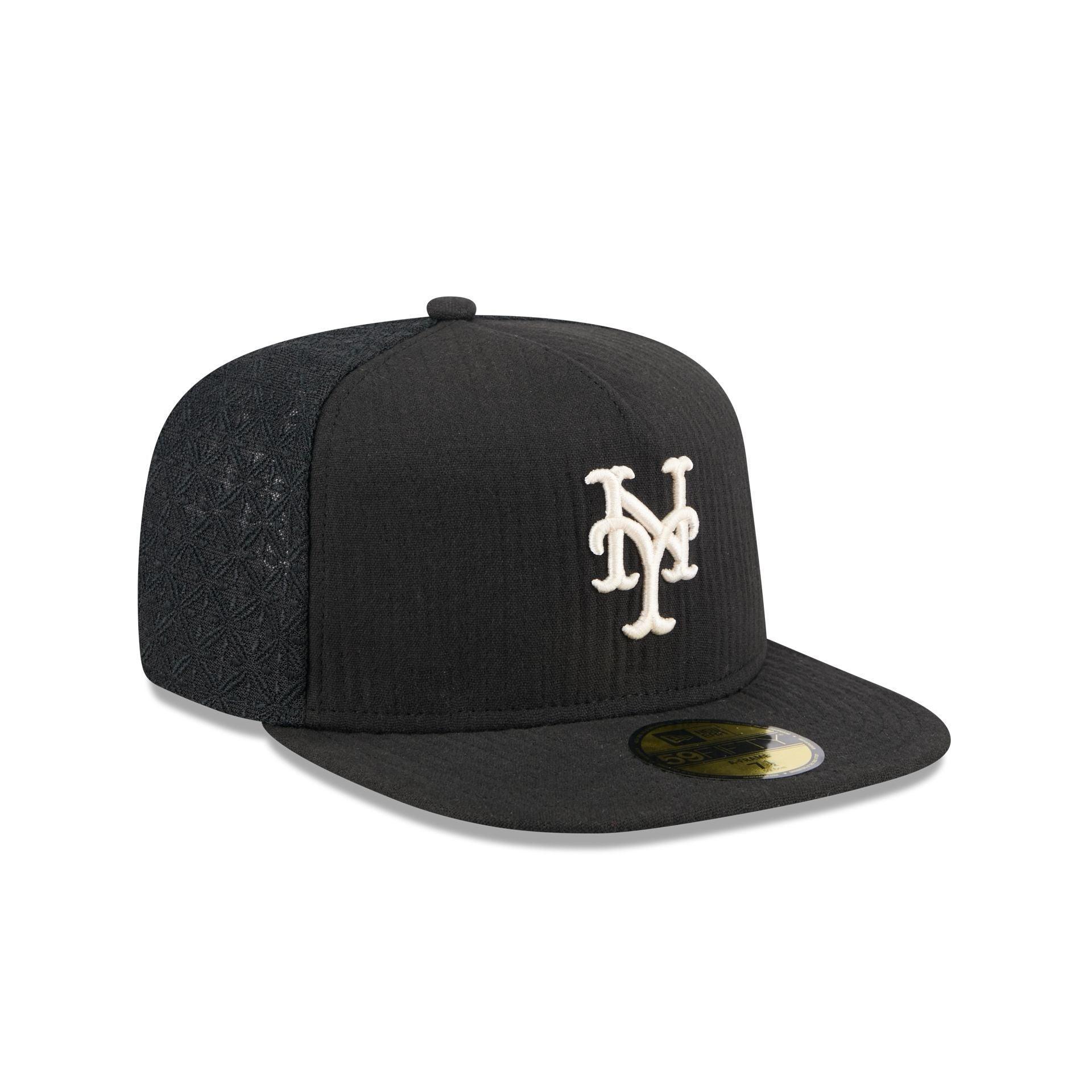 New York Mets Black Mesh 59FIFTY A-Frame Fitted Hat Male Product Image