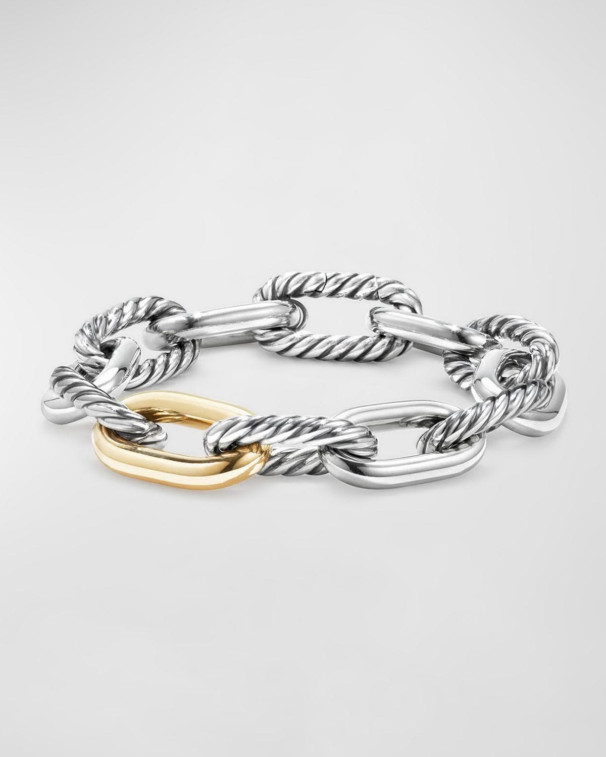 David Yurman Dy Madison Chain Bracelet in Sterling Silver with 18K Yellow Gold, 13.5mm Product Image