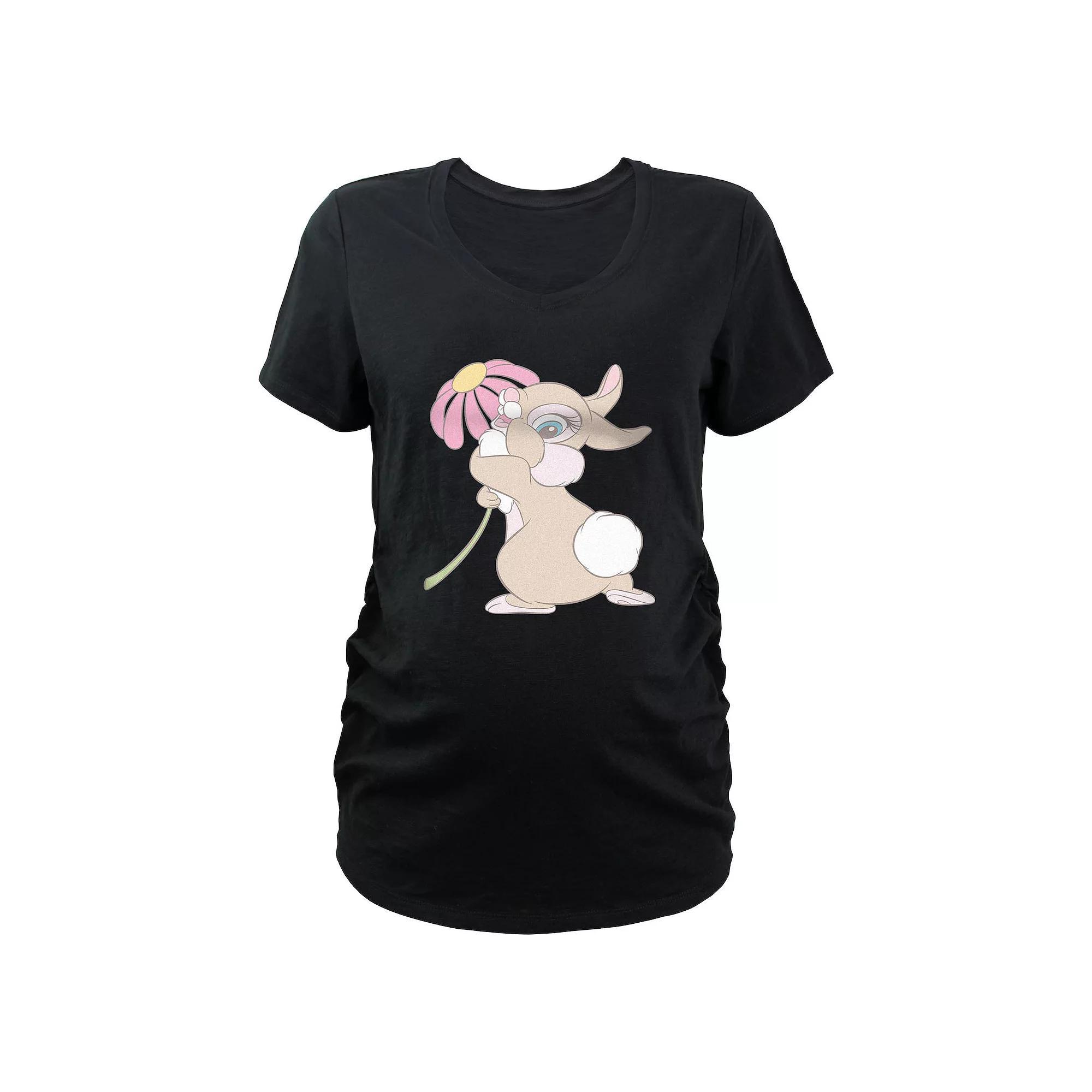 Disney's Bambi Flirty Bunny Maternity Graphic Tee, Women's, Size: XL-Mat, Black Product Image