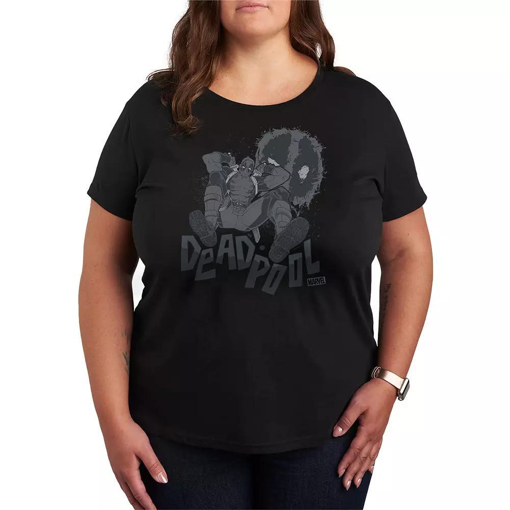 Plus Size Marvel Deadpool Monochrome Graphic Tee, Womens Product Image
