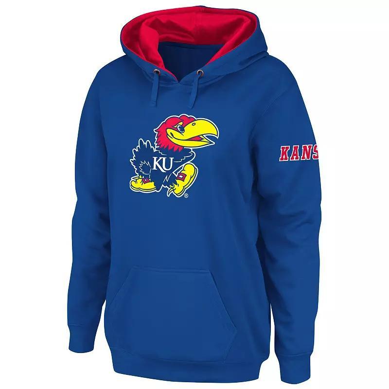 Womens Stadium Athletic Royal Kansas Jayhawks Big Logo Pullover Hoodie Product Image