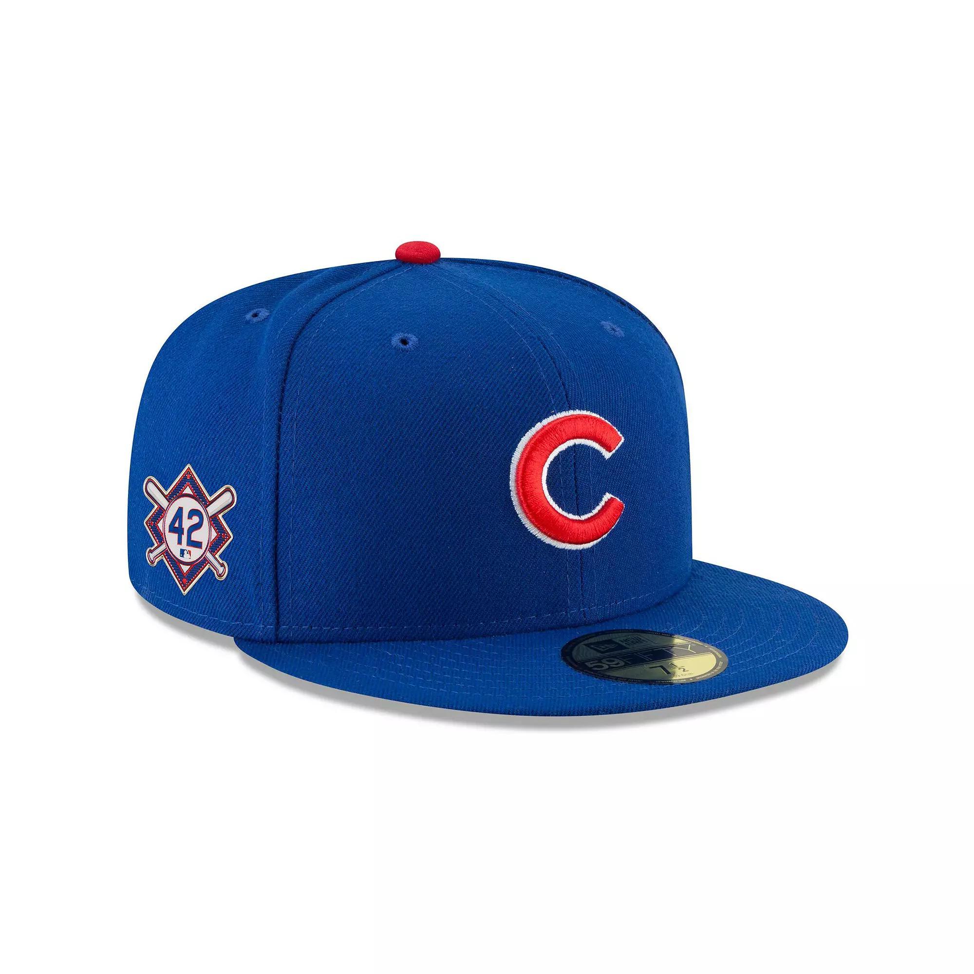 Men's New Era Royal Chicago Cubs Jackie Robinson Day Sidepatch 59FIFTY Fitted Hat, Size: 7 1/4, Blue Product Image