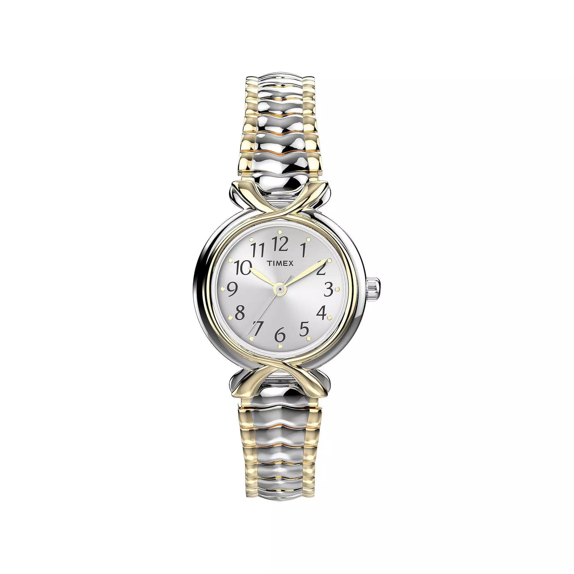 Timex® Women's Stainless Steel Expansion Band Watch - T21854JT, Size: Small, Gold Silver Product Image