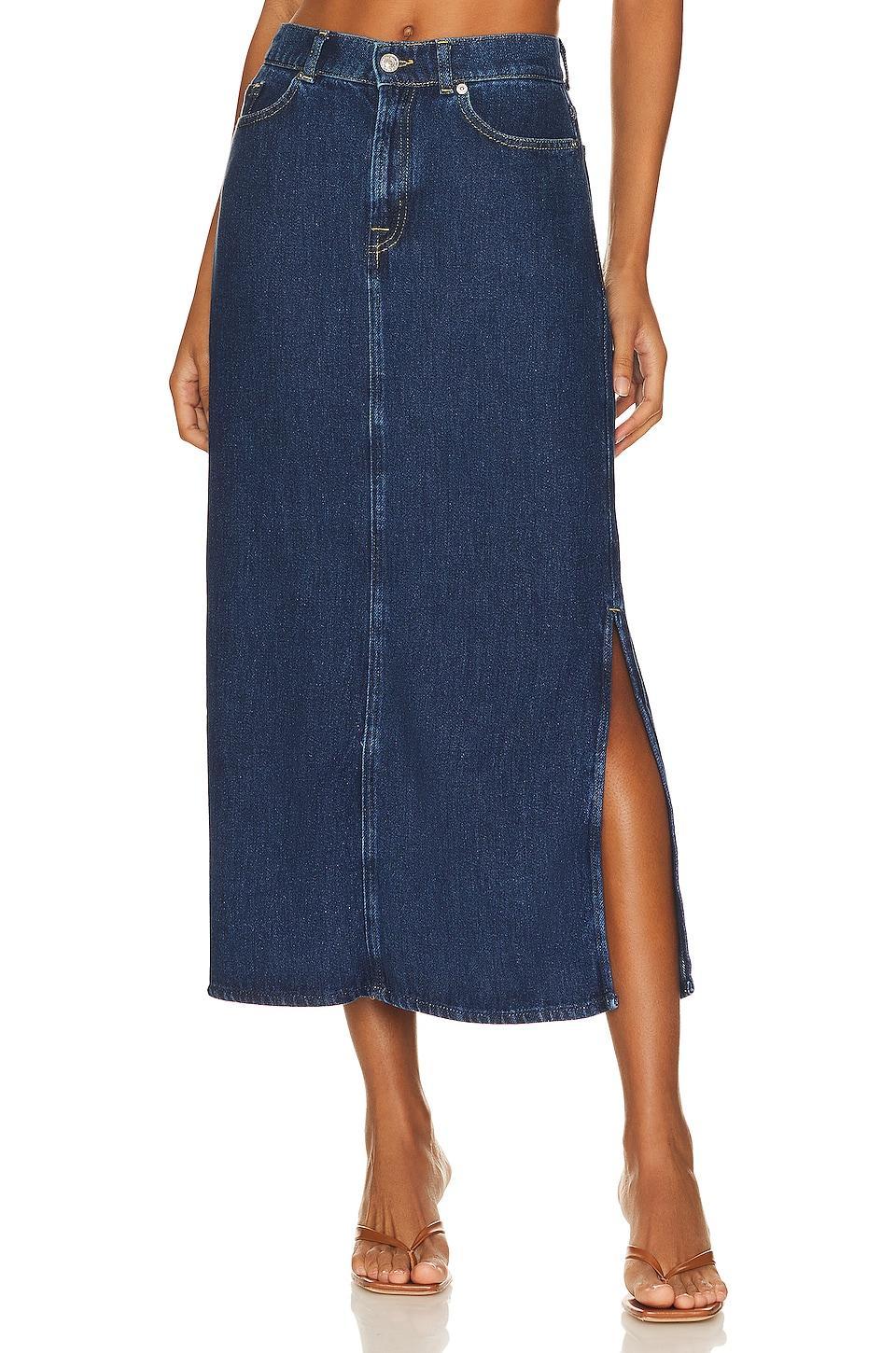 Maxi Denim Skirt 7 For All Mankind Product Image