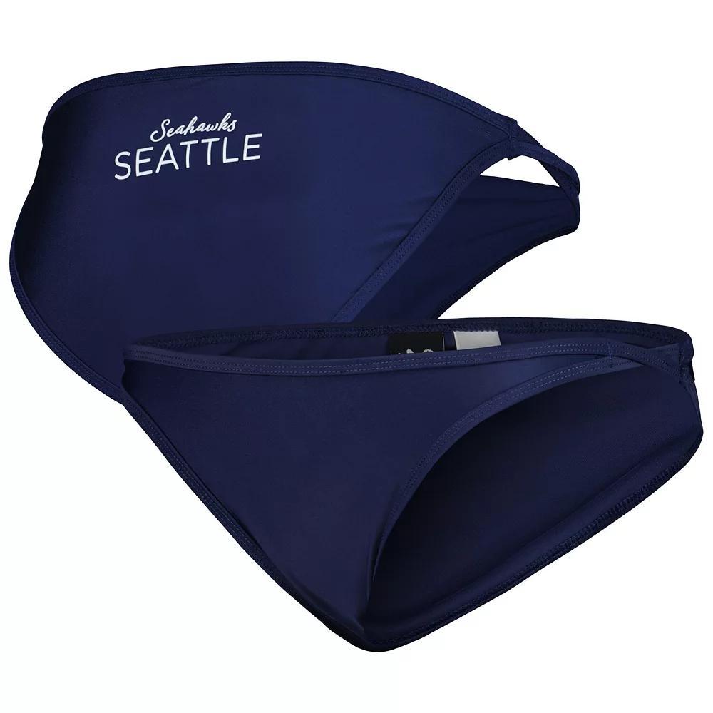 Women's G-III 4Her by Carl Banks College Navy Seattle Seahawks Hall of Fame Bikini Bottom, Size: Small, Blue Product Image