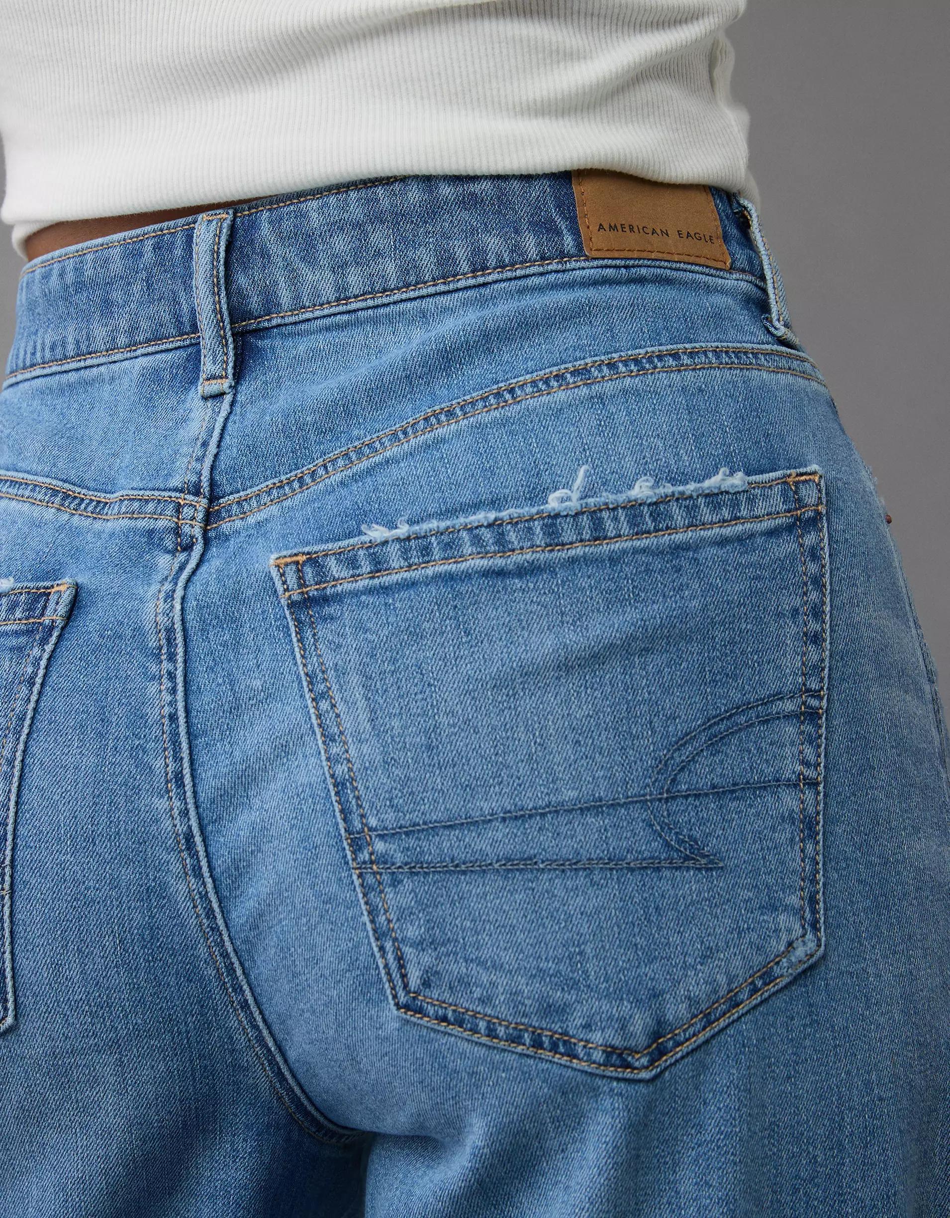 AE Dreamy Drape Stretch Super High-Waisted Baggy Wide-Leg Jean Product Image