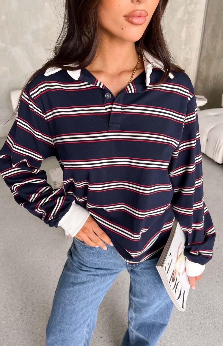 Carey Navy Striped Jersey Product Image
