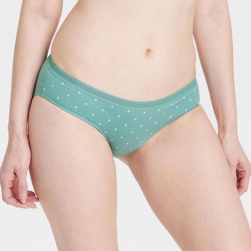 Womens 6pk Cotton Stretch Bikini Underwear - Auden Assorted Color S: Mid Rise, Solid & Polka Dots Product Image