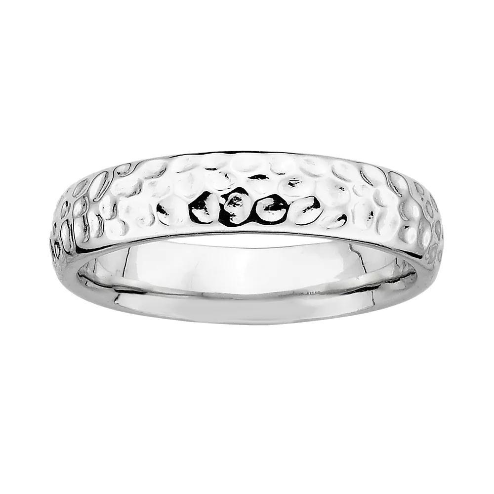 Stacks & Stones Sterling Silver Hammered Stack Ring, Women's, Size: 6 Product Image
