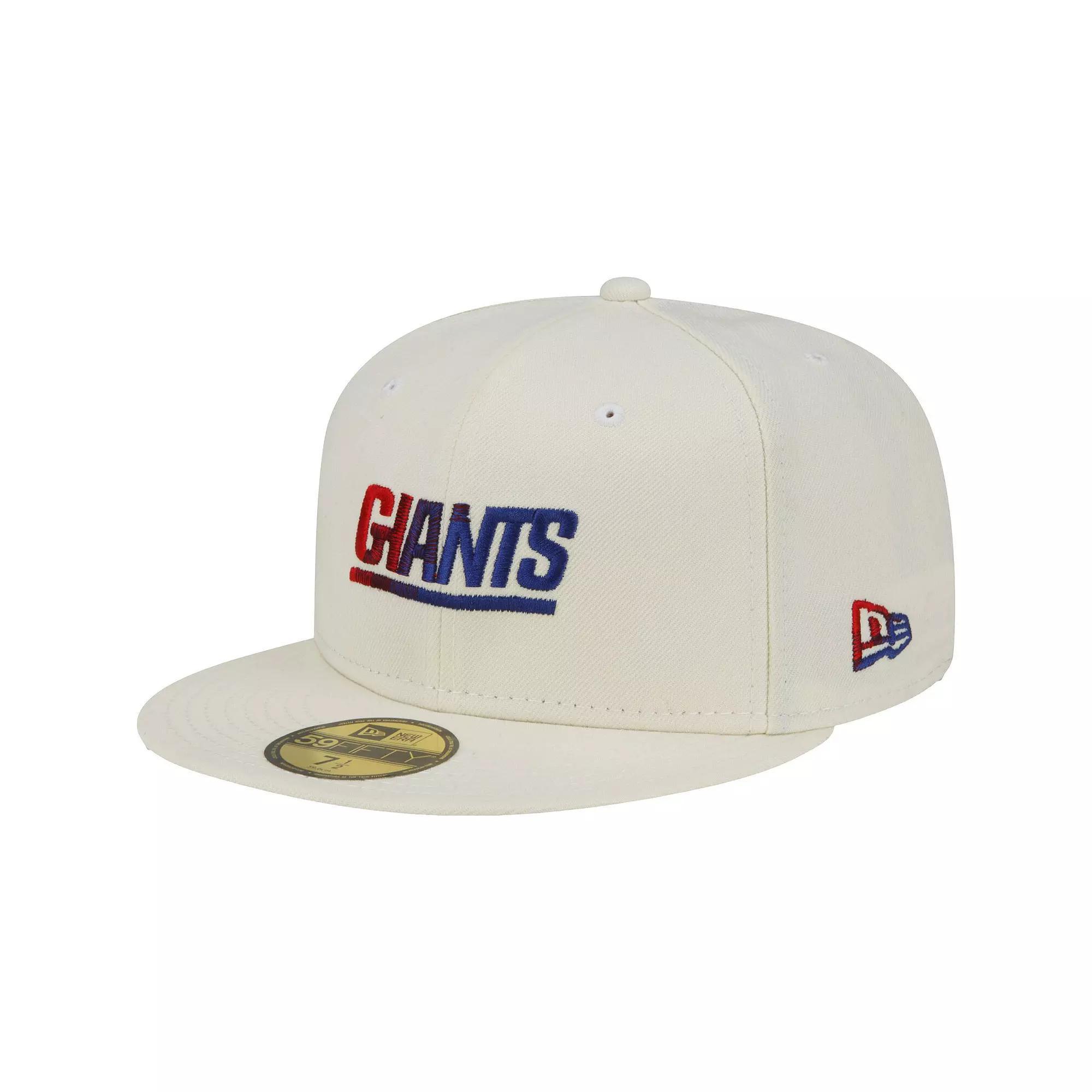 Men's New Era Cream New York Giants Chrome Dim 59FIFTY Fitted Hat, Size: 7 1/8, Beige Product Image