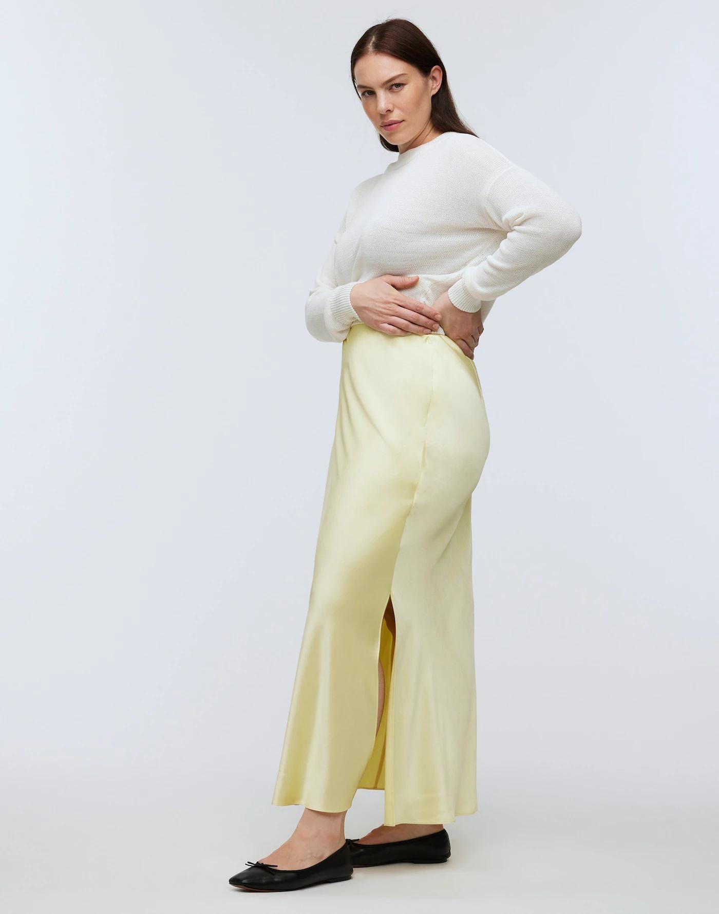 Satin Maxi Slip Skirt Product Image
