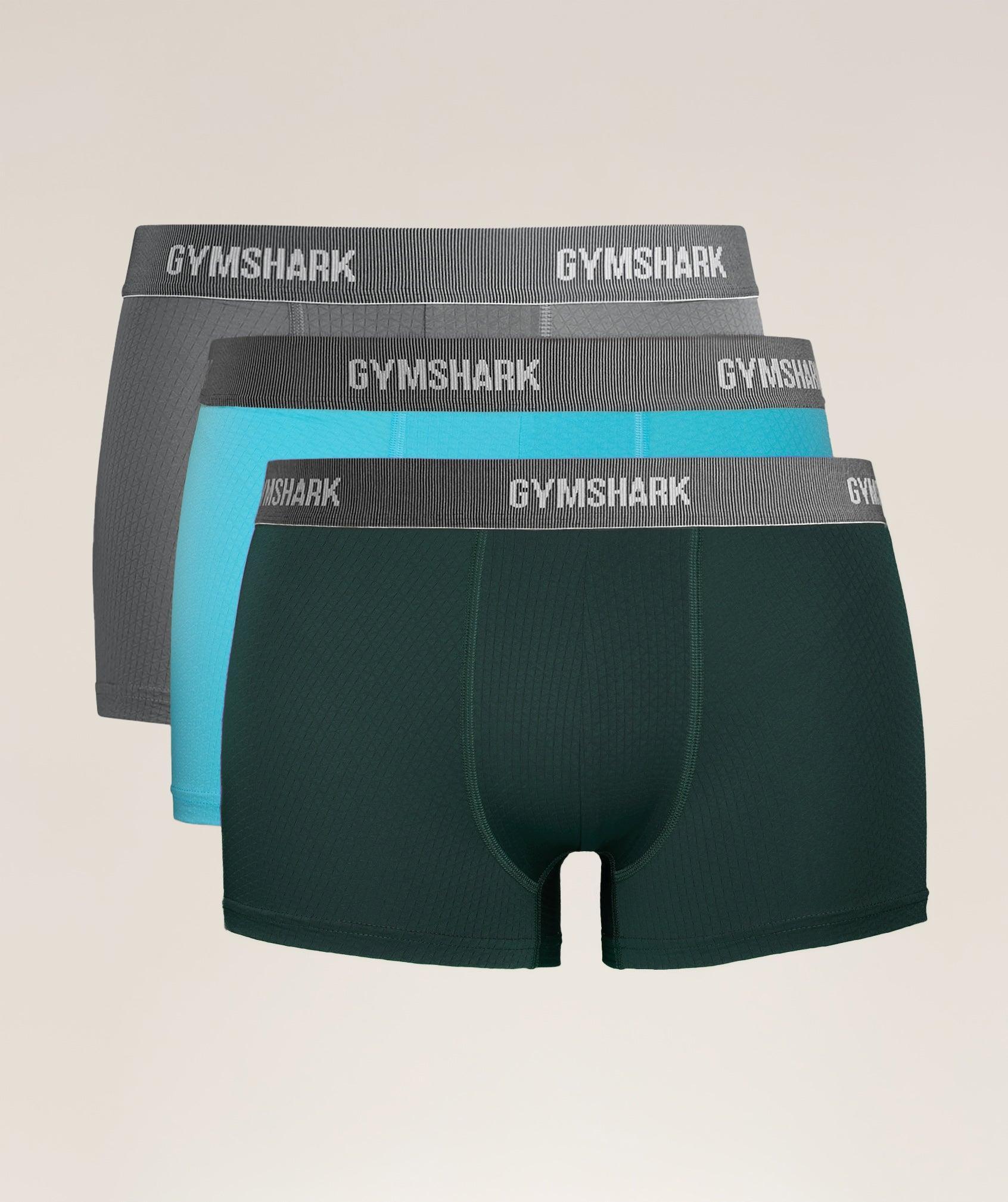 Gymshark Sports Tech Boxer 3PK - Silver Grey/Brand Blue/Deep Petrol Blue Male Product Image