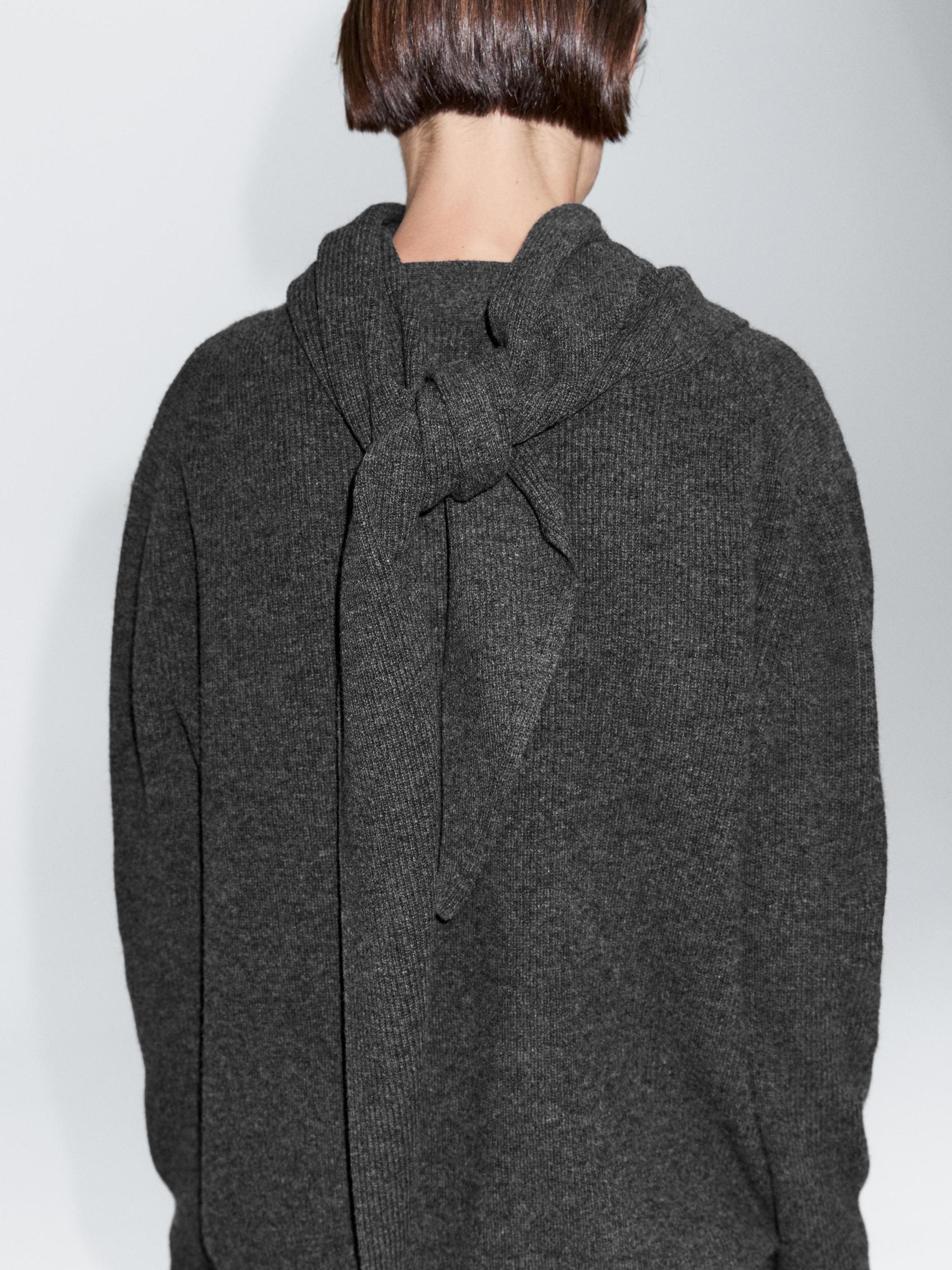 100% wool cardigan with scarf detail Product Image