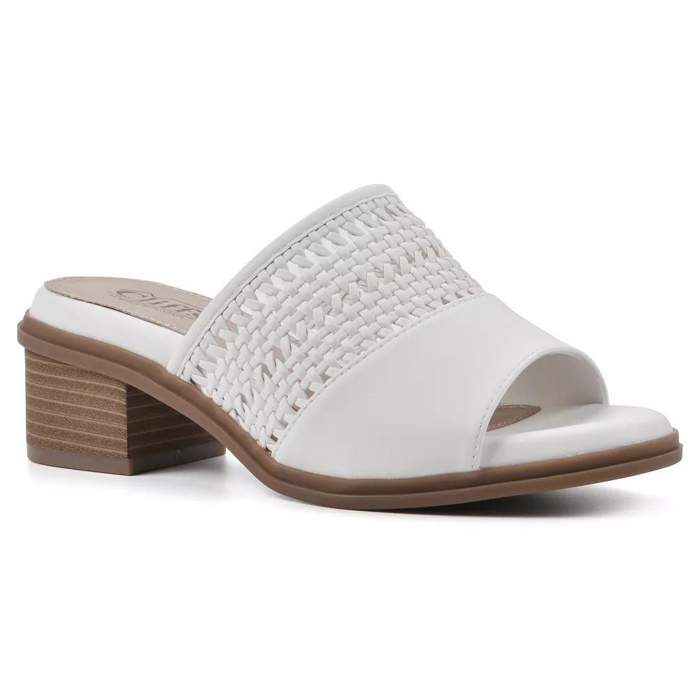 Cliffs by White Mountain Corley Women's Heeled Slide Sandals, Size: 10, White Burnished Product Image