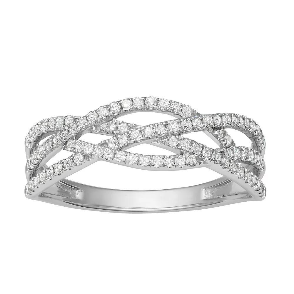 HDI 1/3 Carat T.W. Diamond Band, Womens 10k White Gold Product Image