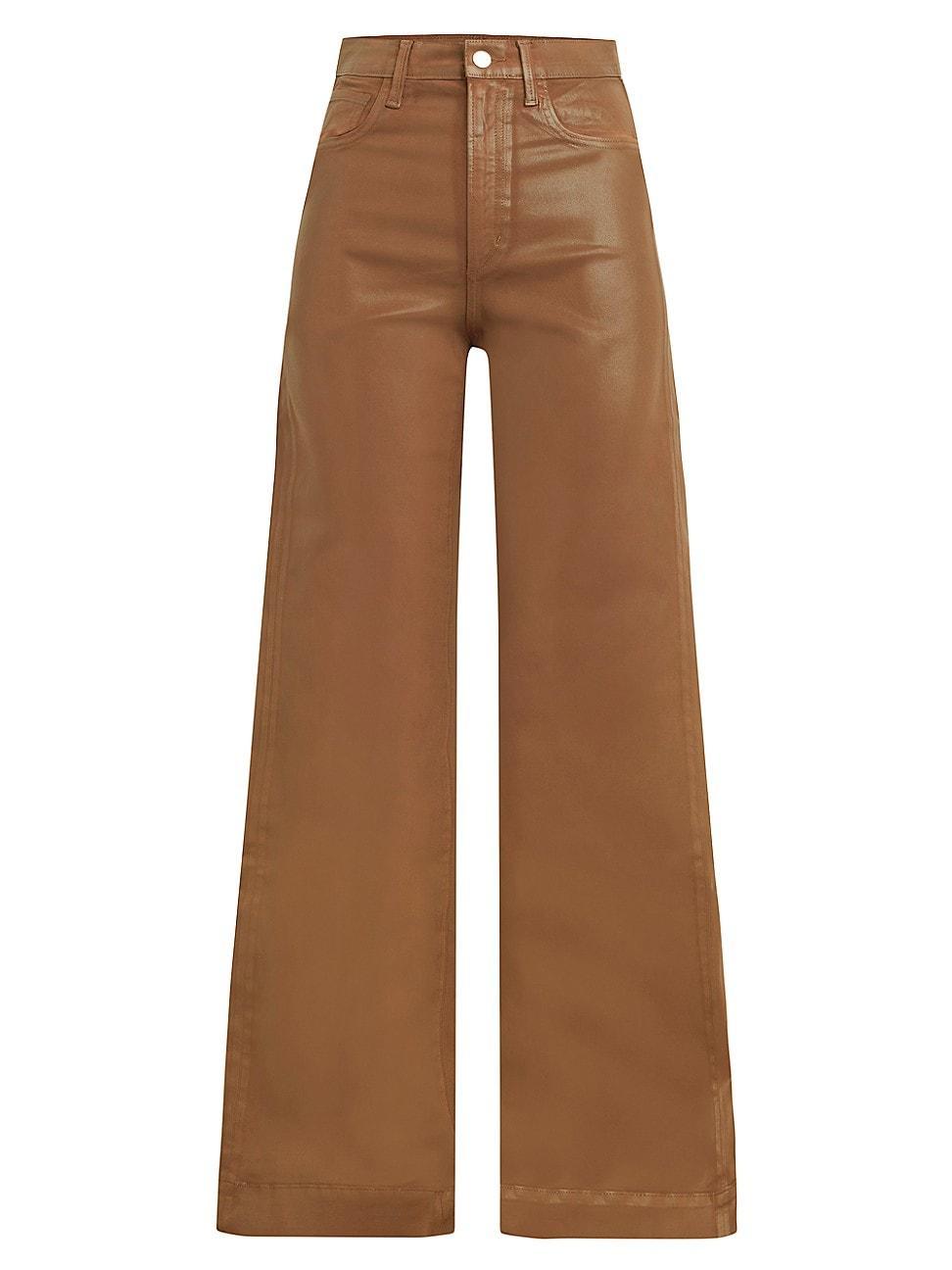 Joes Jeans The Mia Coated High Rise Wide Leg Jeans Product Image