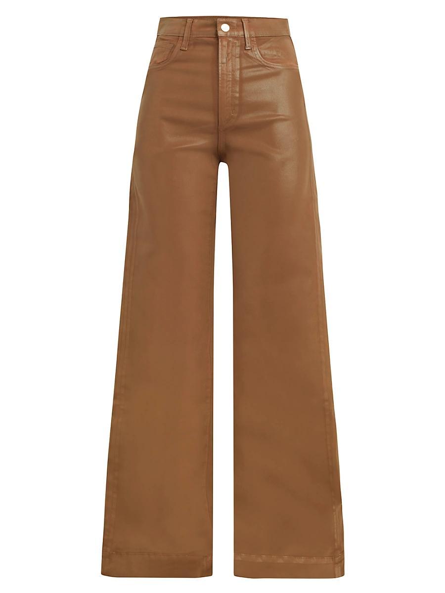 Joes Jeans The Mia Coated High Rise Wide Leg Jeans Product Image