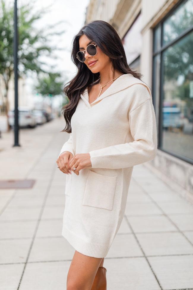 What It Seems Ivory Collared Sweater Dress FINAL SALE Product Image