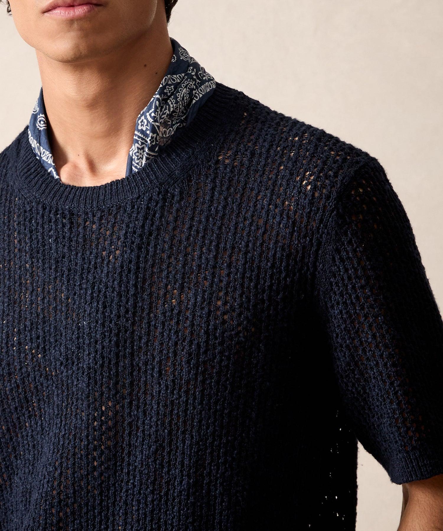 Mesh Slub Tee in Navy Product Image