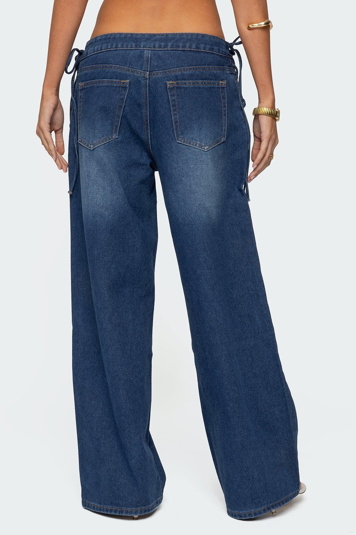 Katt Lace Up Baggy Jeans Product Image