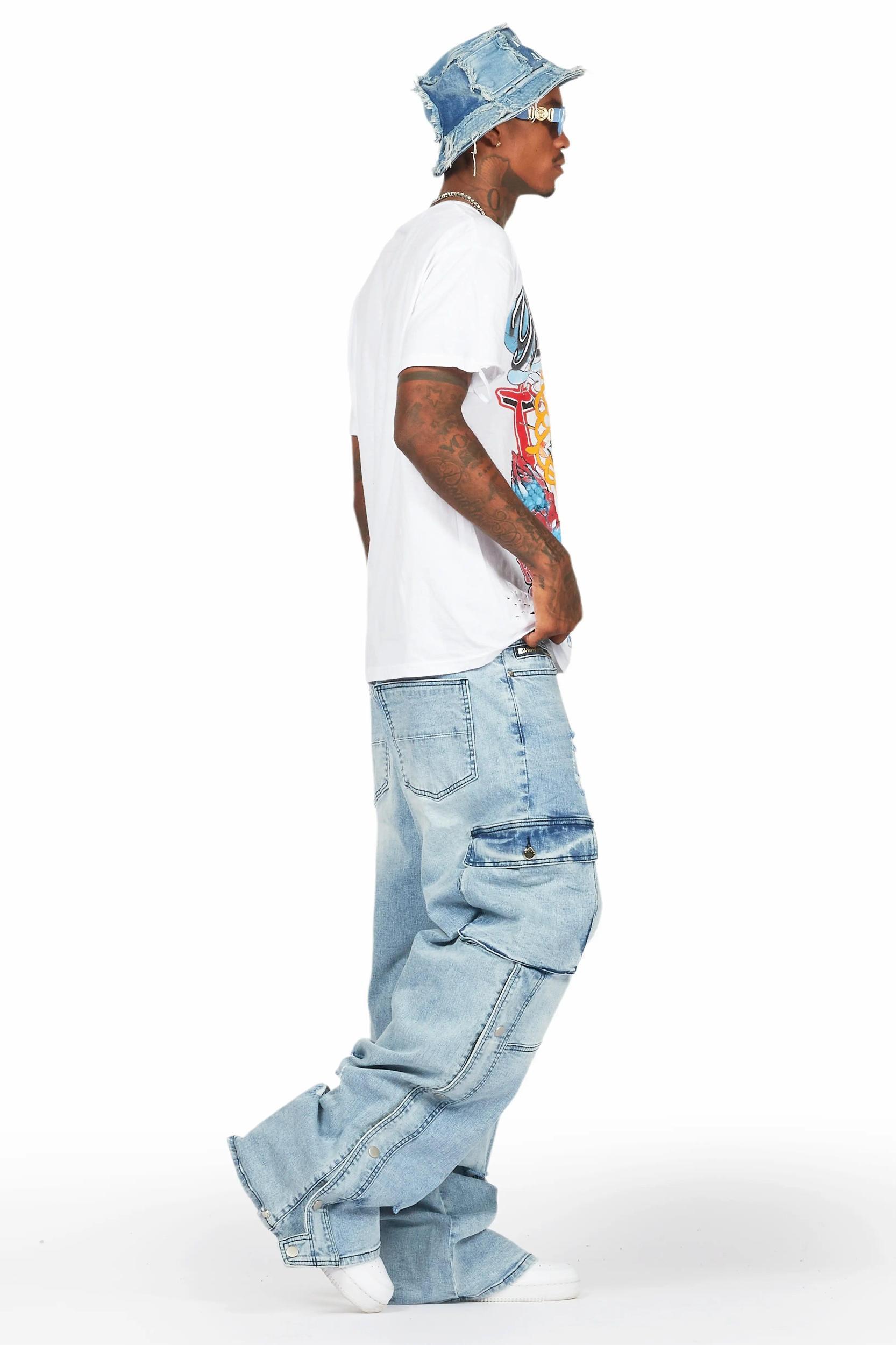 Kuiper Light Blue Baggy Fit Jean Male Product Image
