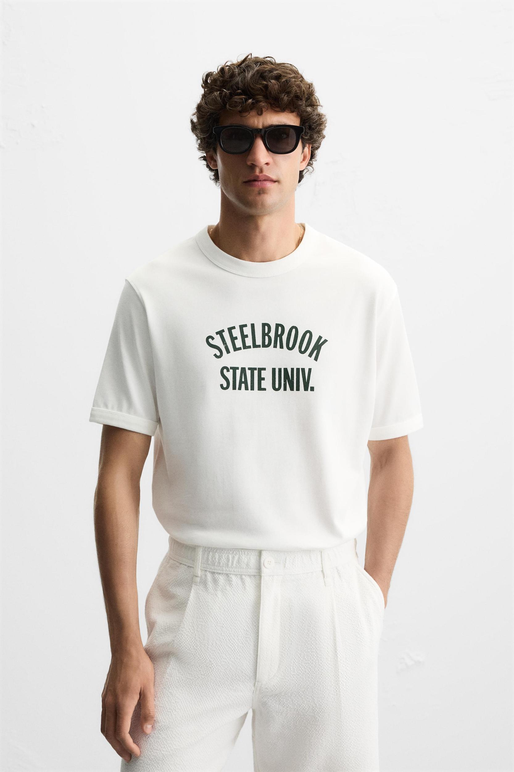 RIBBED TEXT T-SHIRT Product Image