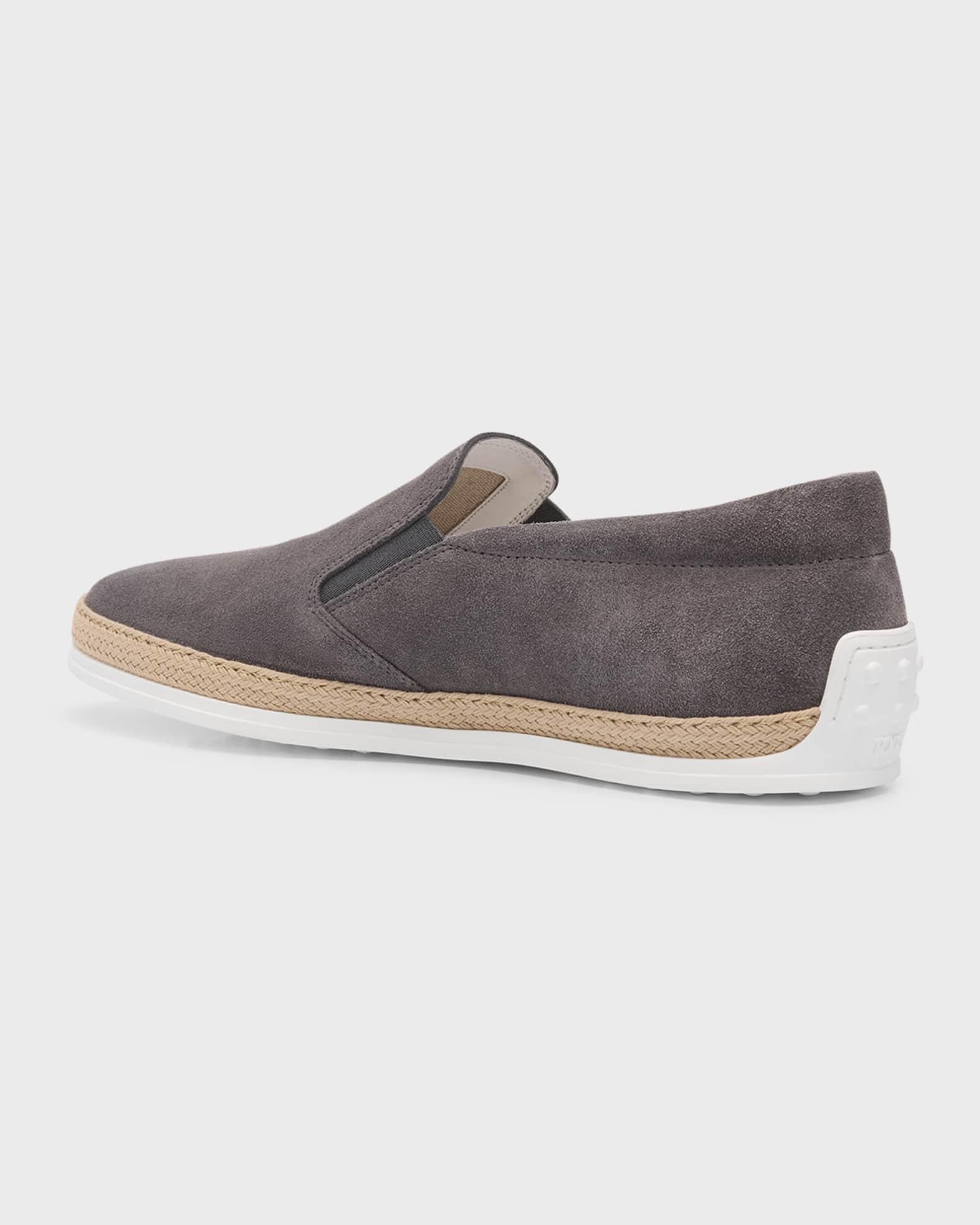 Men's Rubber Pebble-Sole Suede Espadrilles Product Image