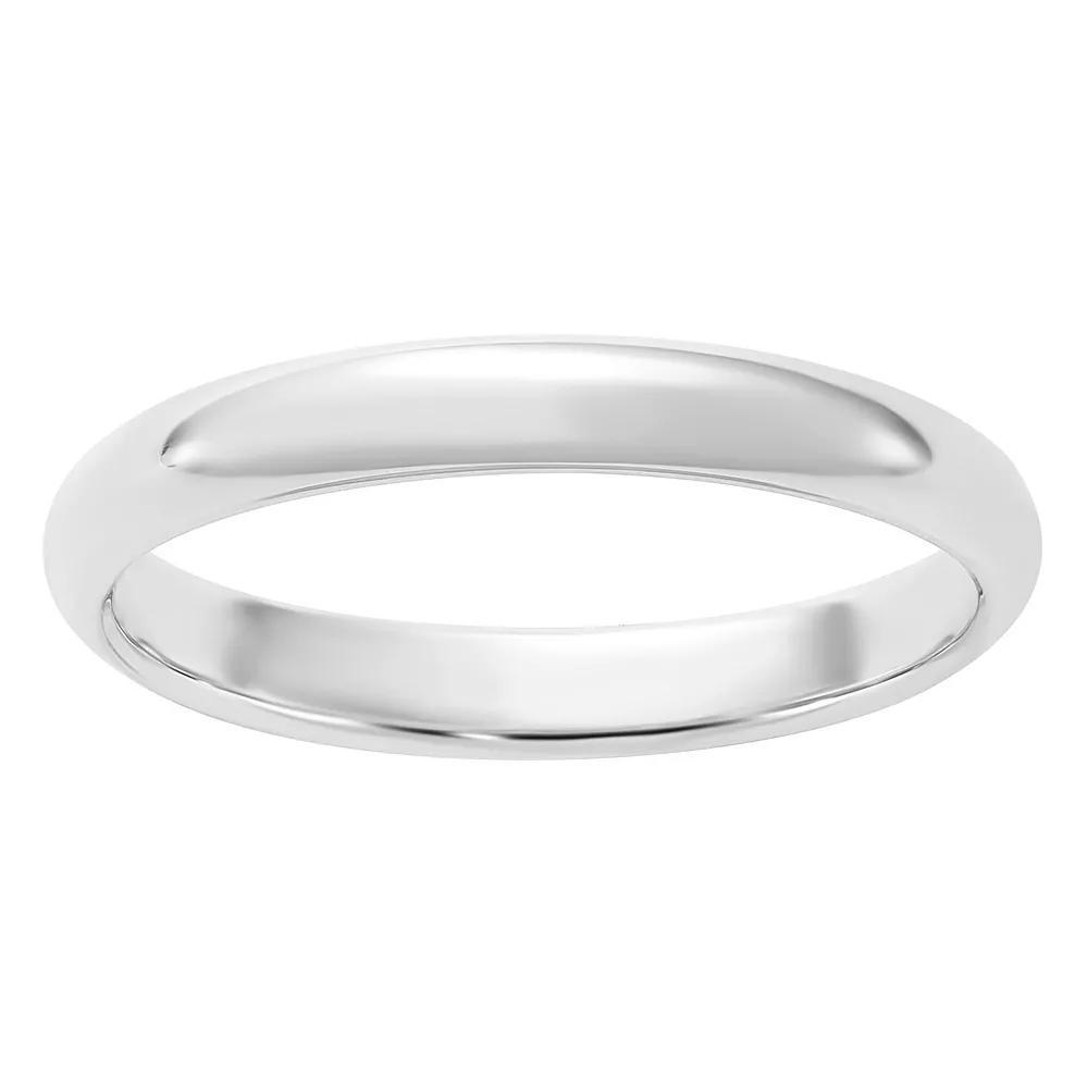 Platinum Half-Round Wedding Band, Women's, Size: 8.50, Silver Tone Product Image