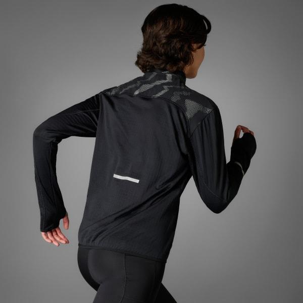 adidas Ultimate Hi Vis Reflective 1/2-Zip Top Silver Green S Womens Product Image