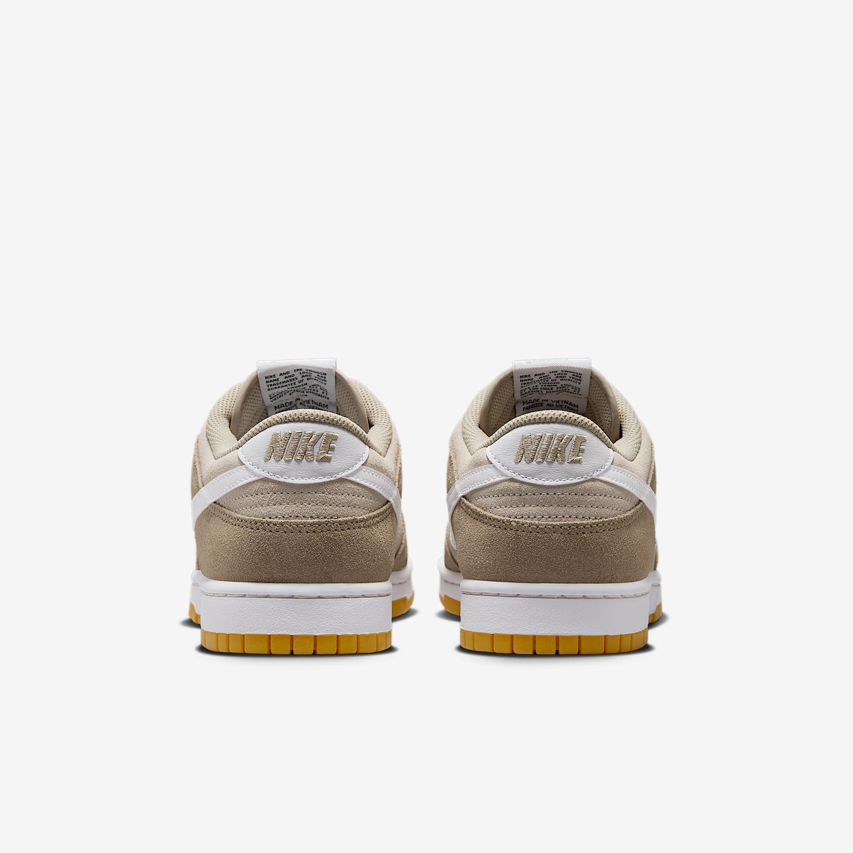 Nike Mens Dunk Low Retro SE Casual Shoes in Pale Ivory/White/Light Orewood Brown Product Image