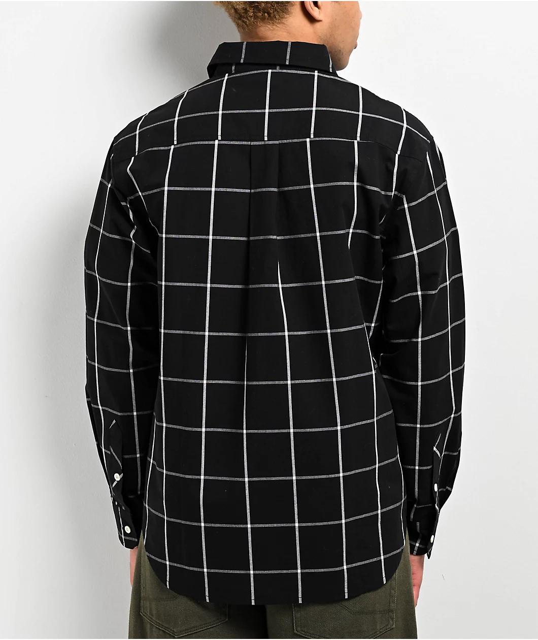 Monet Skateboards Grip Black Long Sleeve Button Up Shirt Product Image