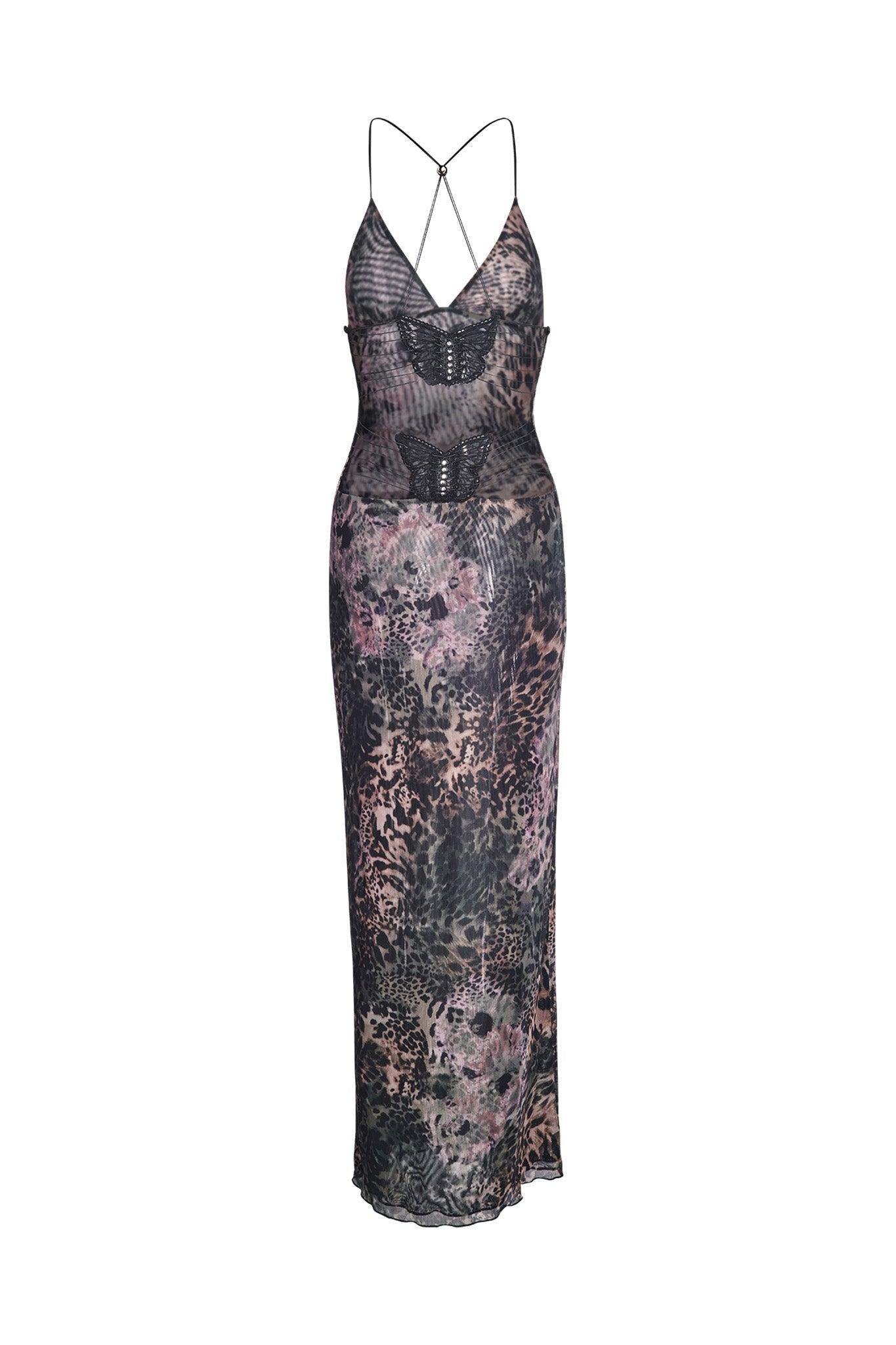 ELLERY DRESS - GREEN : ANIMAL : INSTINCT Product Image