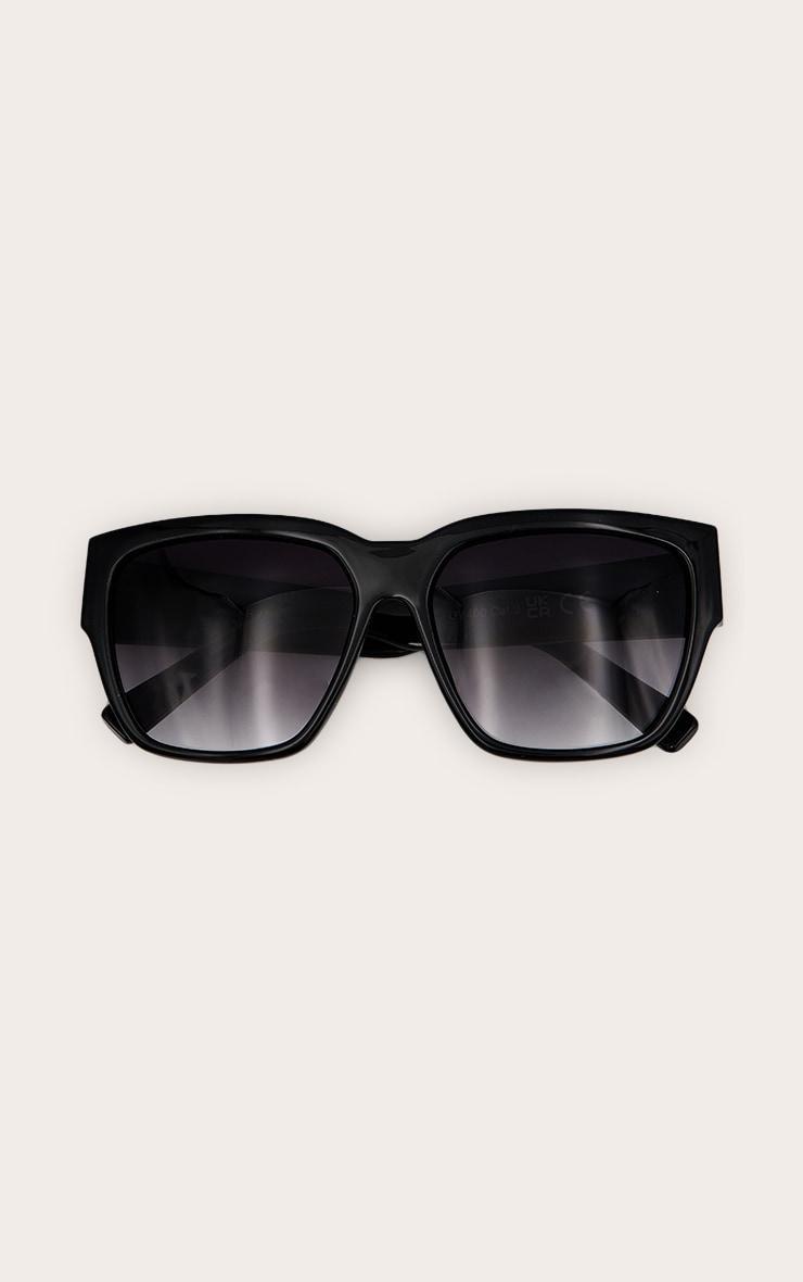 Black Plastic Oversized Square Sunglasses Product Image