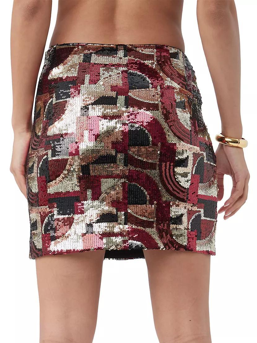Rico Sequin Geometric Miniskirt Product Image