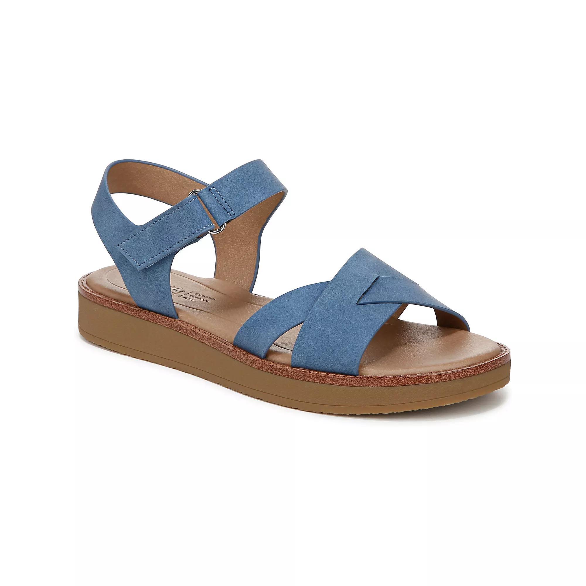 LifeStride Wren Women's Strappy Sandals, Size: 9 Wide, Blue Faux Leather Product Image