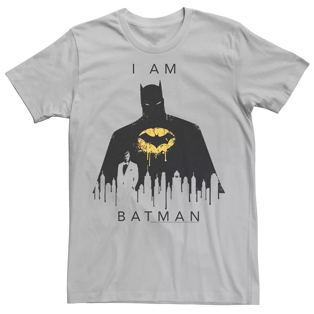 Men's DC Comics I Am Batman Skyline Poster Tee, Size: 3XL, Silver Product Image