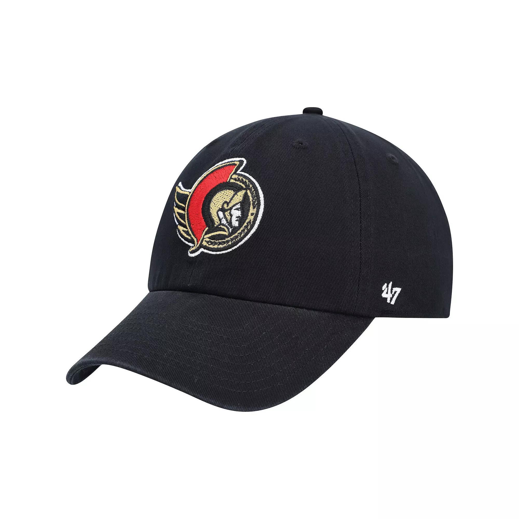 Mens 47 Black Ottawa Senators Clean Up Adjustable Hat Product Image