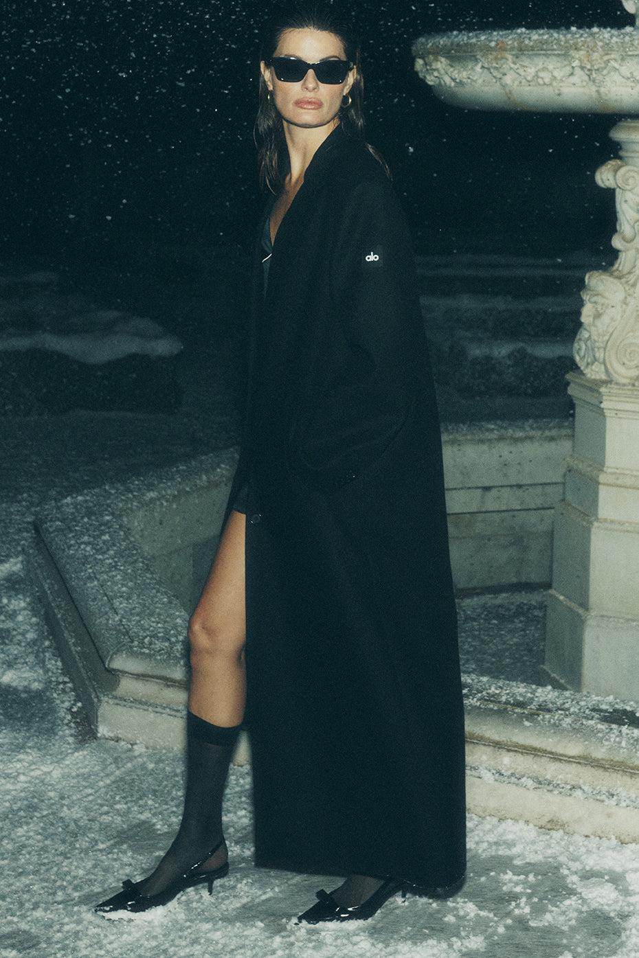 Courchevel Soiree Wool Coat - Black Product Image