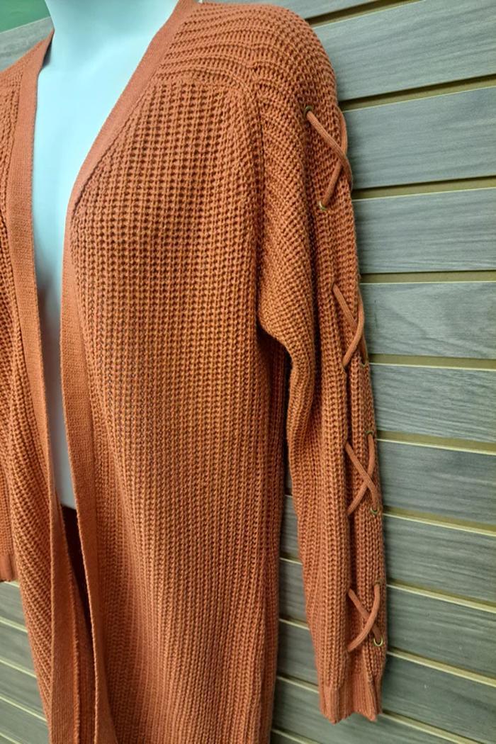 Plus Knit Cardigan Criss Cross Arm Product Image