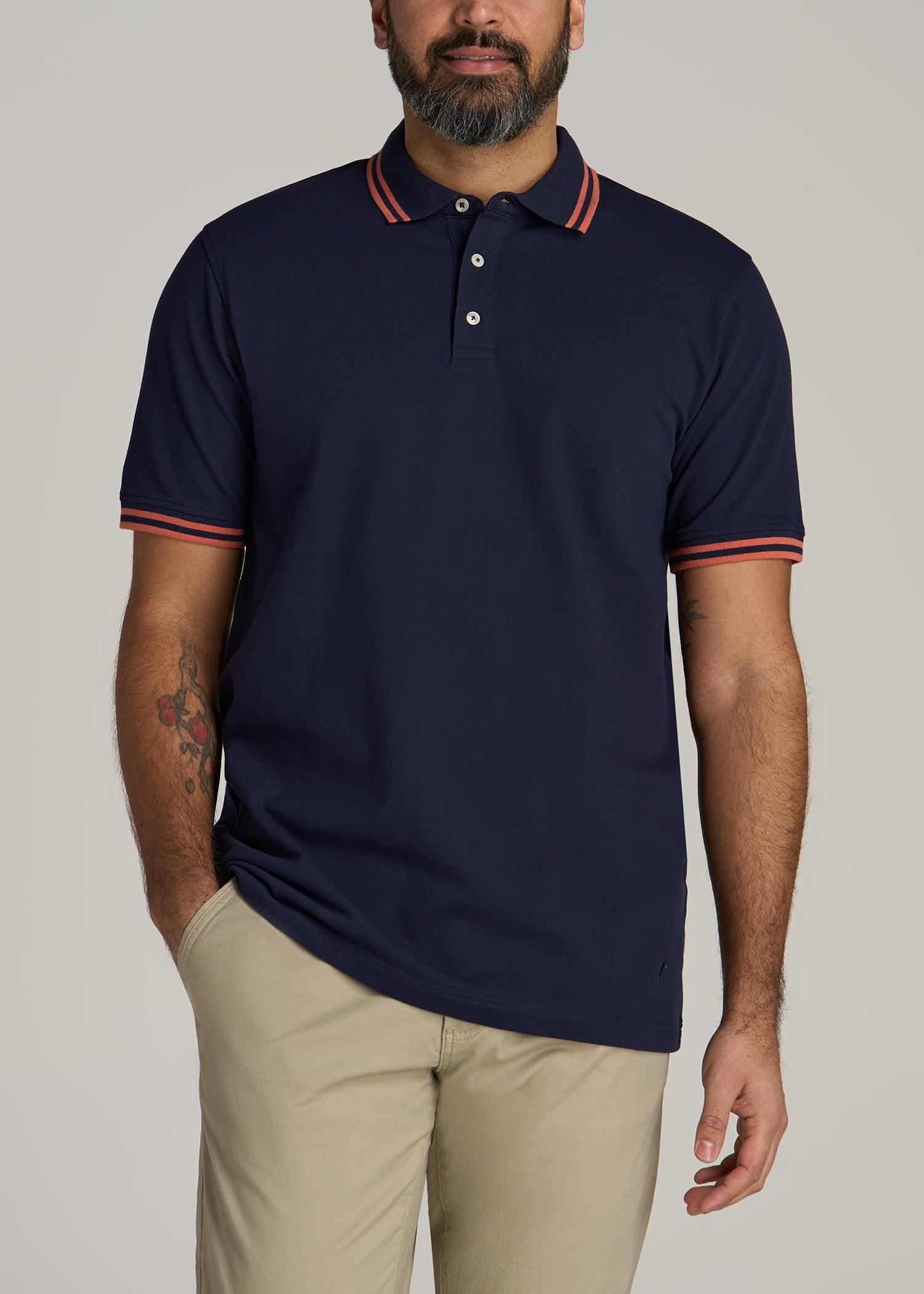 Contrast Tipped Polo Men's in Ecru Product Image
