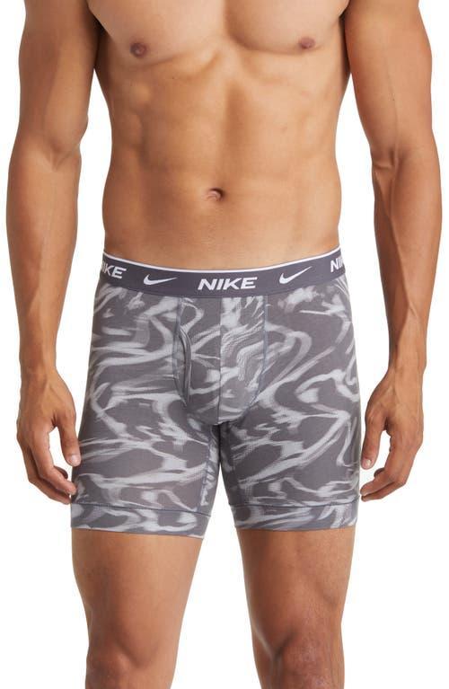 Men's Nike Dri-FIT Essential 3-pack Stretch Boxer Briefs, Size: Large, Black Orange Blue Product Image