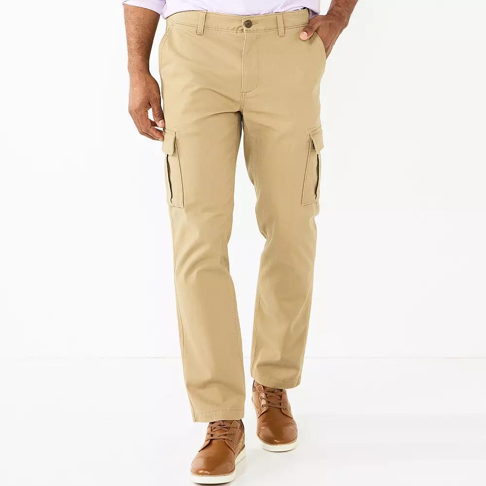 Mens Sonoma Goods For Life Straight-Fit Cargo Pants Dark Green Product Image